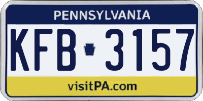 PA license plate KFB3157
