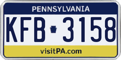 PA license plate KFB3158