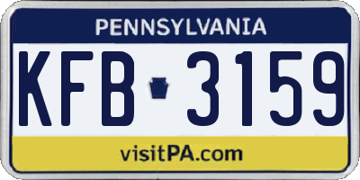 PA license plate KFB3159