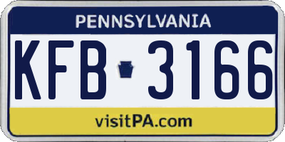 PA license plate KFB3166