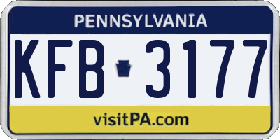 PA license plate KFB3177