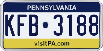 PA license plate KFB3188