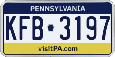 PA license plate KFB3197