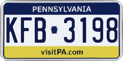 PA license plate KFB3198