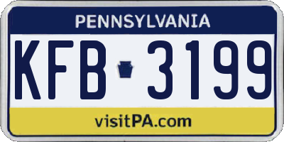 PA license plate KFB3199