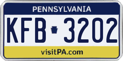 PA license plate KFB3202
