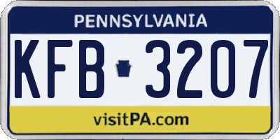 PA license plate KFB3207
