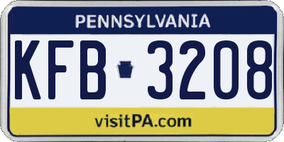 PA license plate KFB3208
