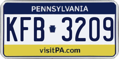 PA license plate KFB3209