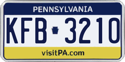 PA license plate KFB3210