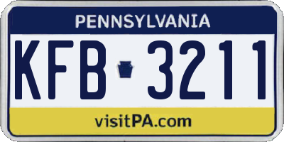 PA license plate KFB3211