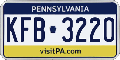 PA license plate KFB3220
