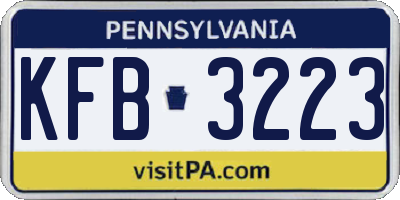 PA license plate KFB3223