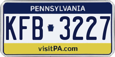PA license plate KFB3227