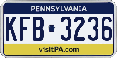 PA license plate KFB3236