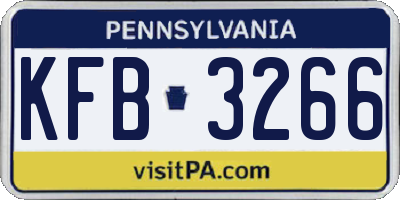 PA license plate KFB3266