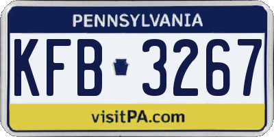 PA license plate KFB3267