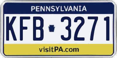 PA license plate KFB3271