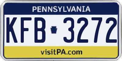 PA license plate KFB3272
