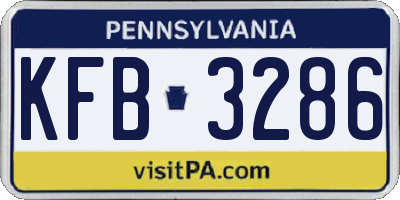 PA license plate KFB3286