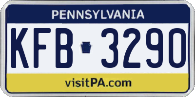 PA license plate KFB3290