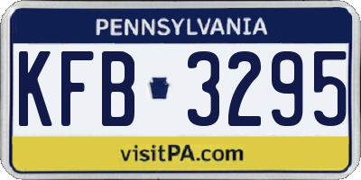 PA license plate KFB3295