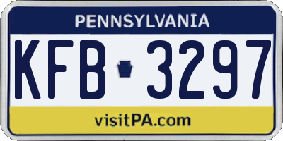 PA license plate KFB3297