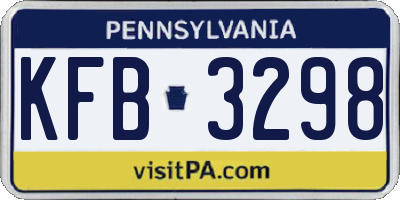 PA license plate KFB3298