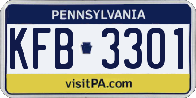 PA license plate KFB3301