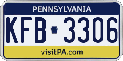 PA license plate KFB3306