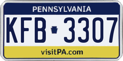PA license plate KFB3307