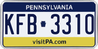 PA license plate KFB3310