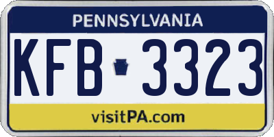 PA license plate KFB3323
