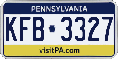 PA license plate KFB3327