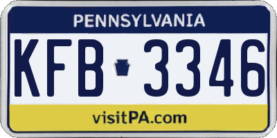PA license plate KFB3346