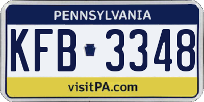 PA license plate KFB3348