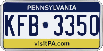 PA license plate KFB3350