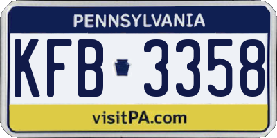 PA license plate KFB3358