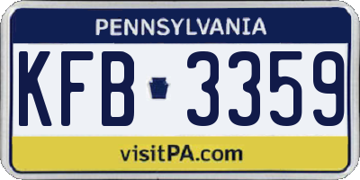 PA license plate KFB3359