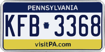 PA license plate KFB3368