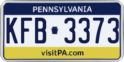 PA license plate KFB3373