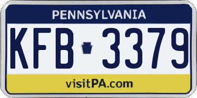 PA license plate KFB3379