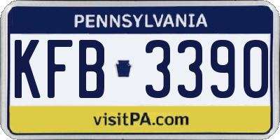 PA license plate KFB3390
