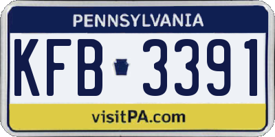 PA license plate KFB3391