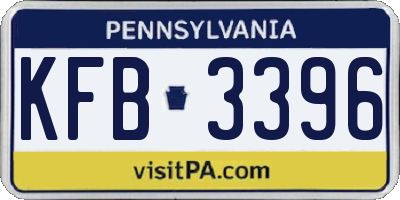 PA license plate KFB3396