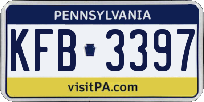 PA license plate KFB3397