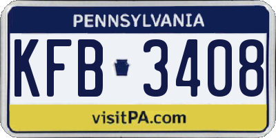 PA license plate KFB3408