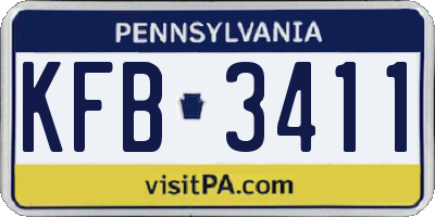 PA license plate KFB3411