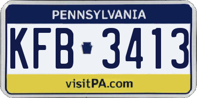 PA license plate KFB3413