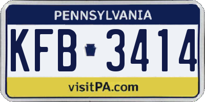 PA license plate KFB3414